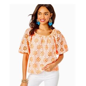 Lilly Pulitzer Orange flower blouse